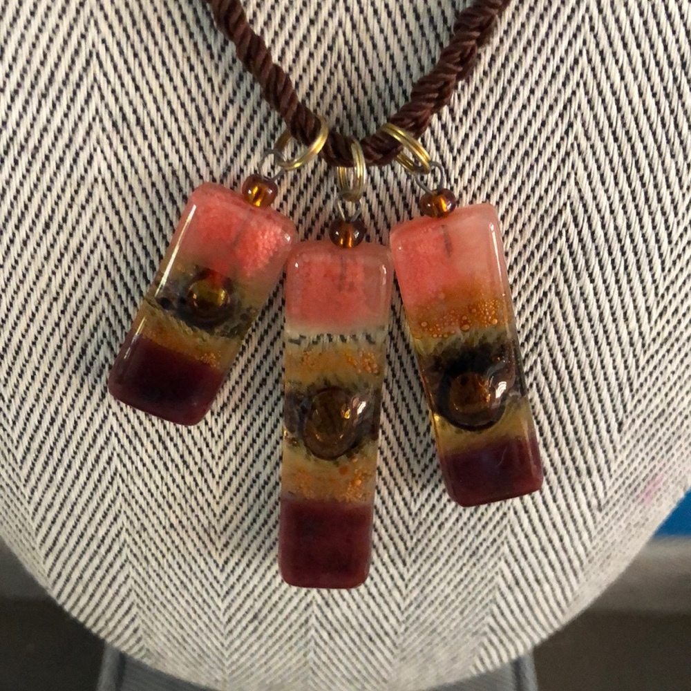 Hand Painted Glass Ornaments Necklace